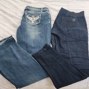 2B Bebe Stylish Blue and Navy Boot Cut Jeans
